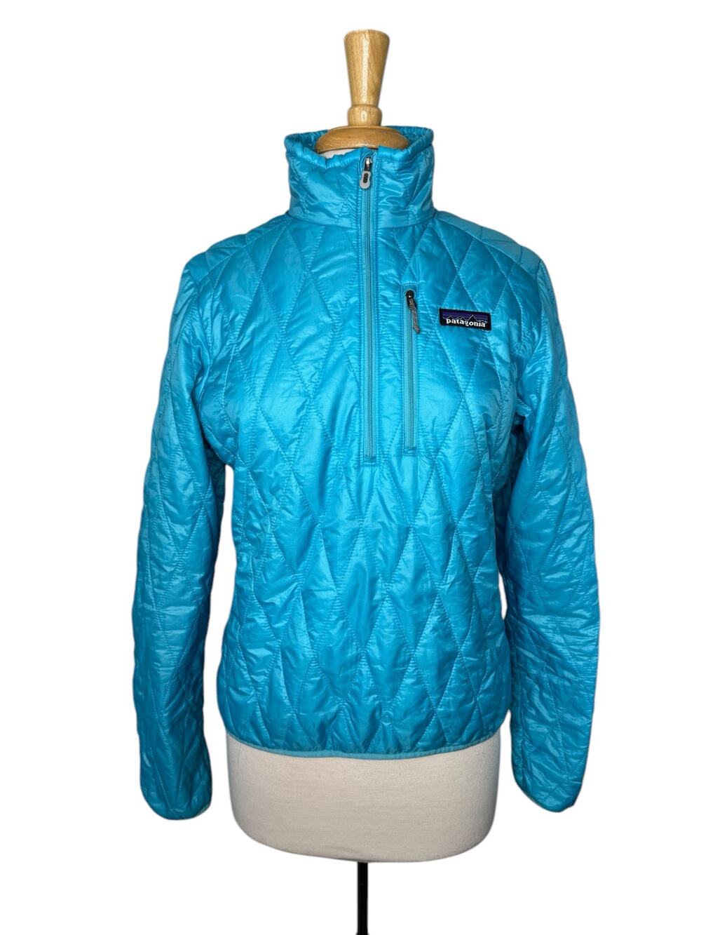 PATAGONIA Womens Nano Puff Pullover Quilted Jacket Water Blue Size Small #84025